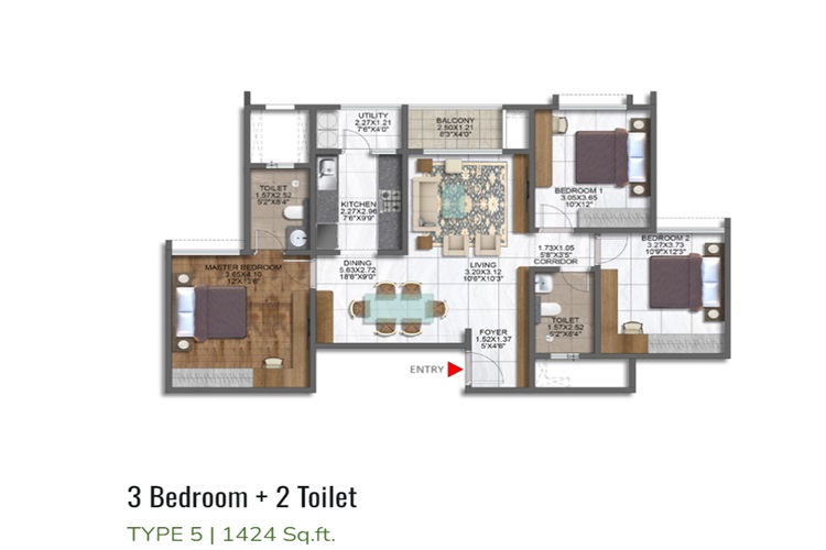 brigade sancturay 3bhk rea