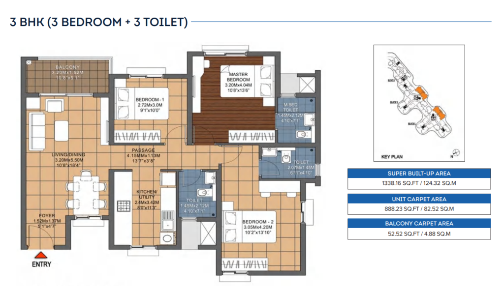 brigade ivory 3bhk1