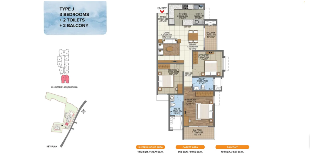 brigade komrla 3bhk 3