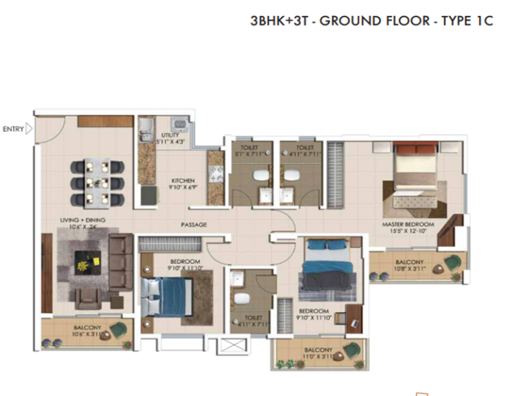 sattva cubix 3bhk4 real